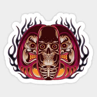 Daruma Skull Sticker